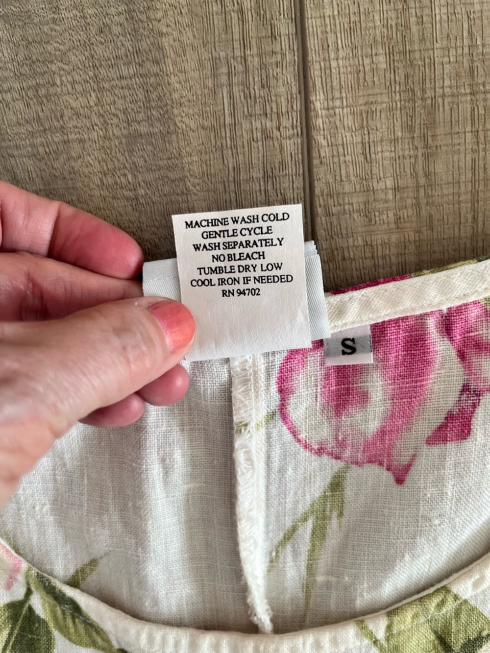 Hot Cotton 100% Linen Floral Sleeveless Maxi Dress Pink Multi Cottagecore S - Picture 7 of 11